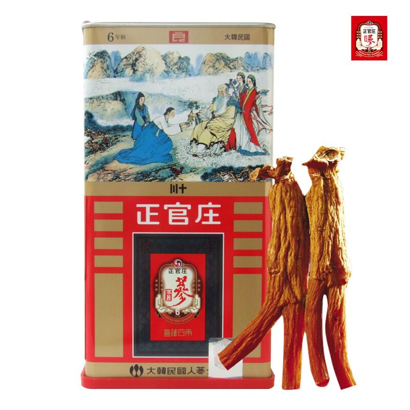 正官莊人參原裝進(jìn)口六年根高麗參紅參[良]30支75g約5根參