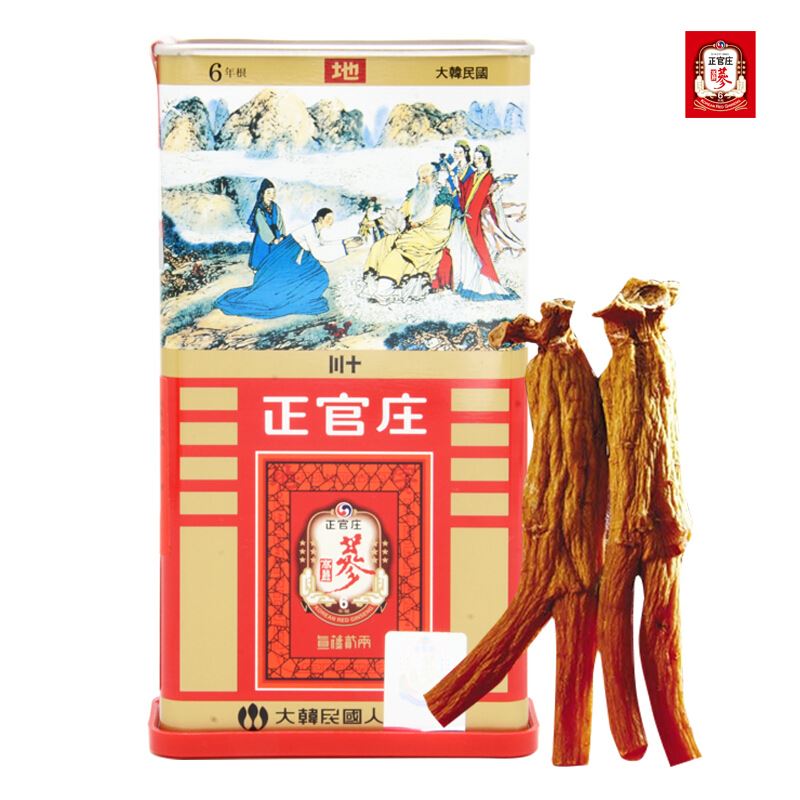 正官莊人參原裝進(jìn)口六年根高麗參紅參原支參[地]30支75g