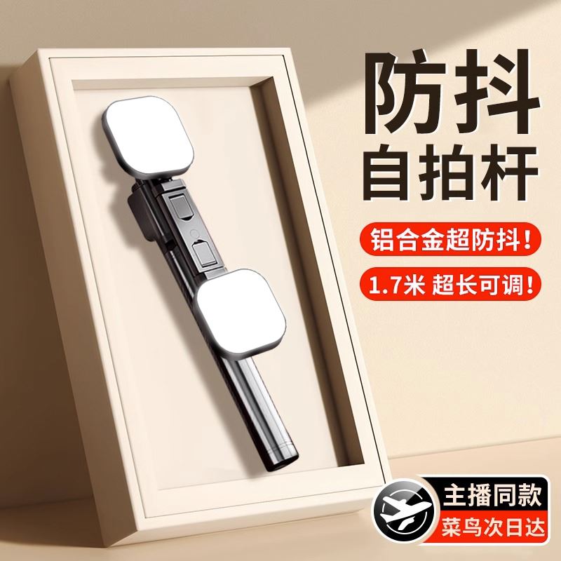 领臣自拍杆双灯抖音版-1.7米LC-T12