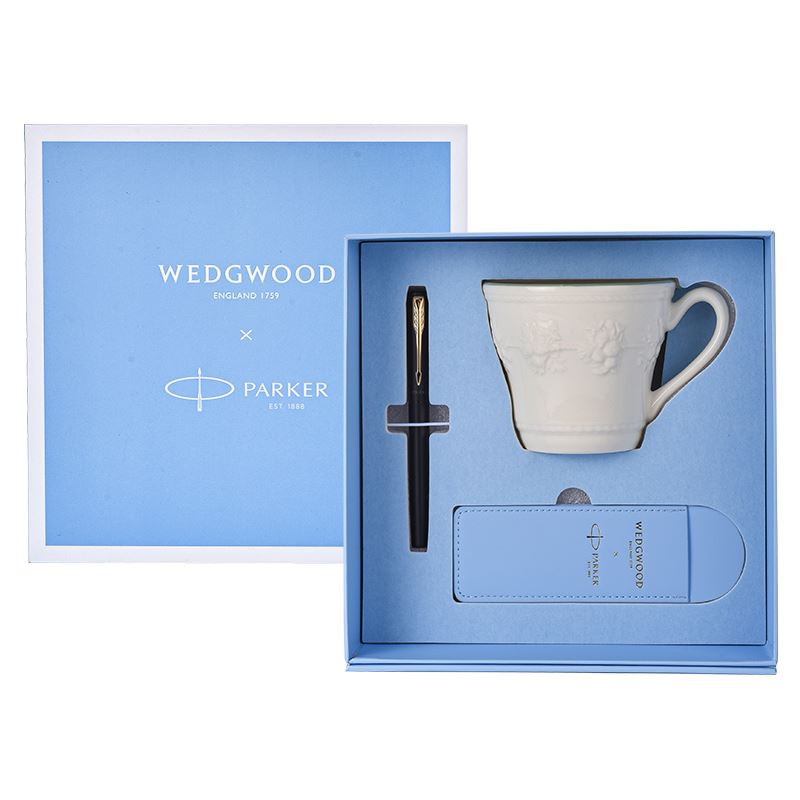 wedgwood歡愉假日樹(shù)莓馬克杯+派克威雅金夾寶珠筆套裝