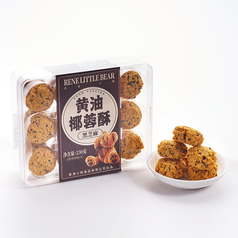香港小熊黄油黑芝麻椰蓉酥230g