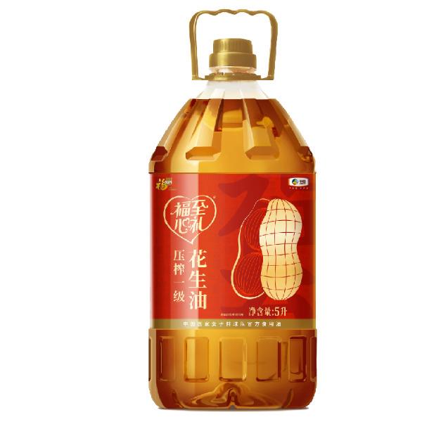 中粮福临门福至心礼压榨一级花生油5L