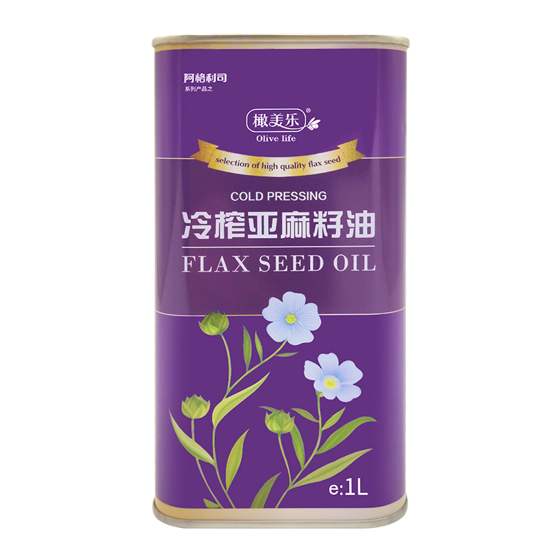 阿格利司（AGRIC）一级低温冷榨亚麻籽油1L铁桶装