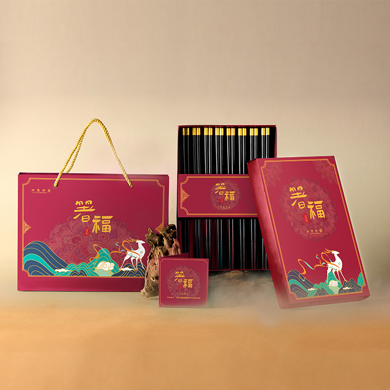 共禾京品敦煌艺匠坊联名箸福合金筷8双装（红色）