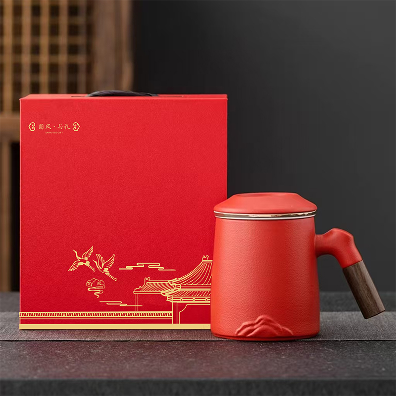 DONGYUE东悦国风粗陶办公杯礼盒装一