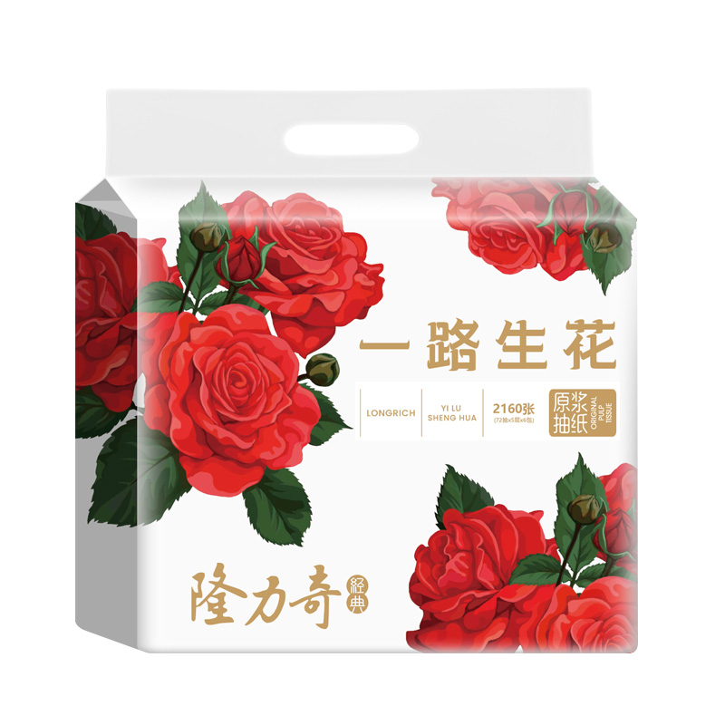 隆力奇抽纸面巾纸5层*72抽（6包）