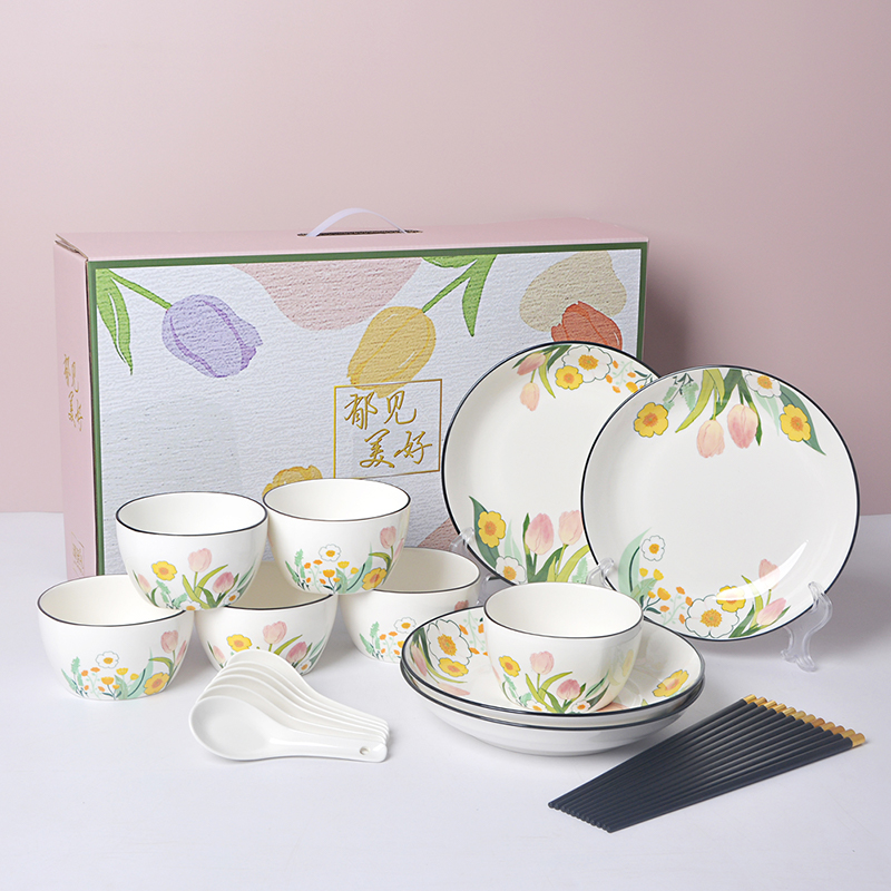瑾明礼郁见美好6碗6勺6筷4盘餐具