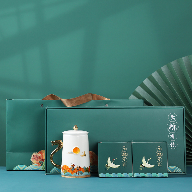 知者觉器-端午节陶瓷出粽有你办公杯茶具粽子礼盒水杯套装伴手礼