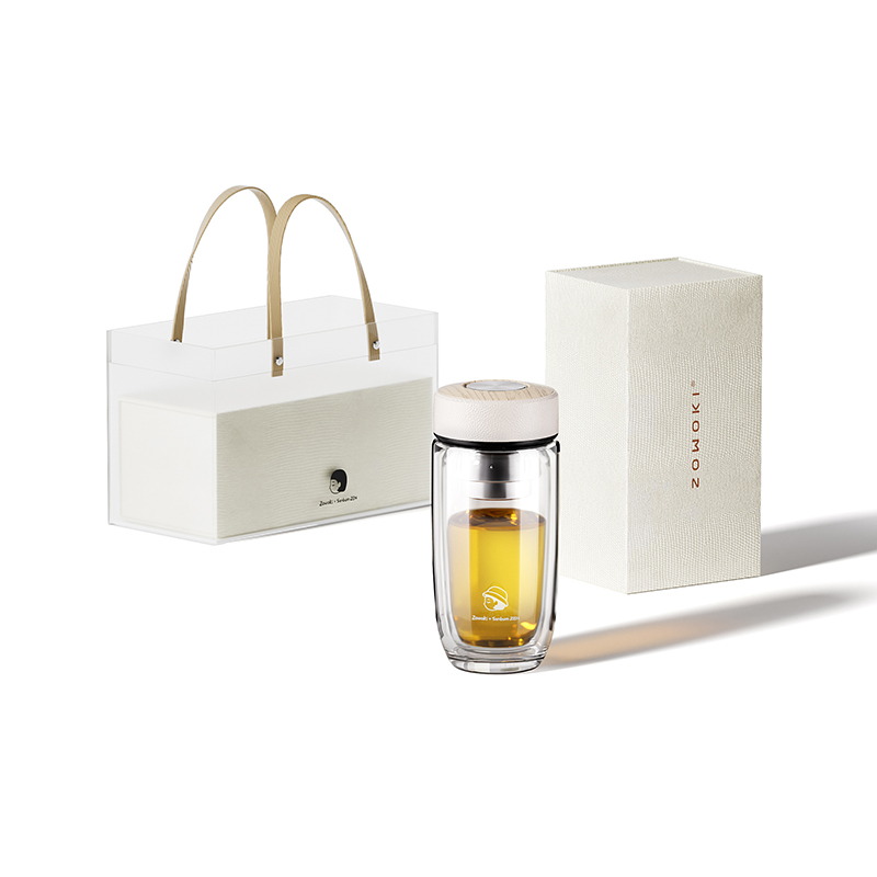 造物集玻璃杯木晓白BL-2.1木纹盖礼盒装图案随机