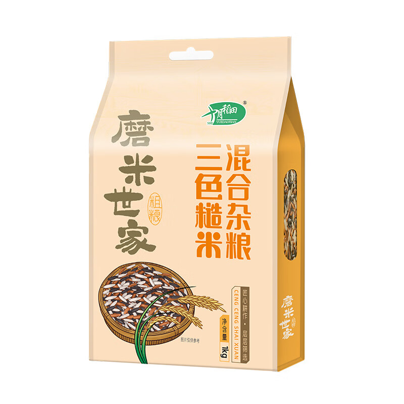 十月稻田磨米世家三色糙米1kg