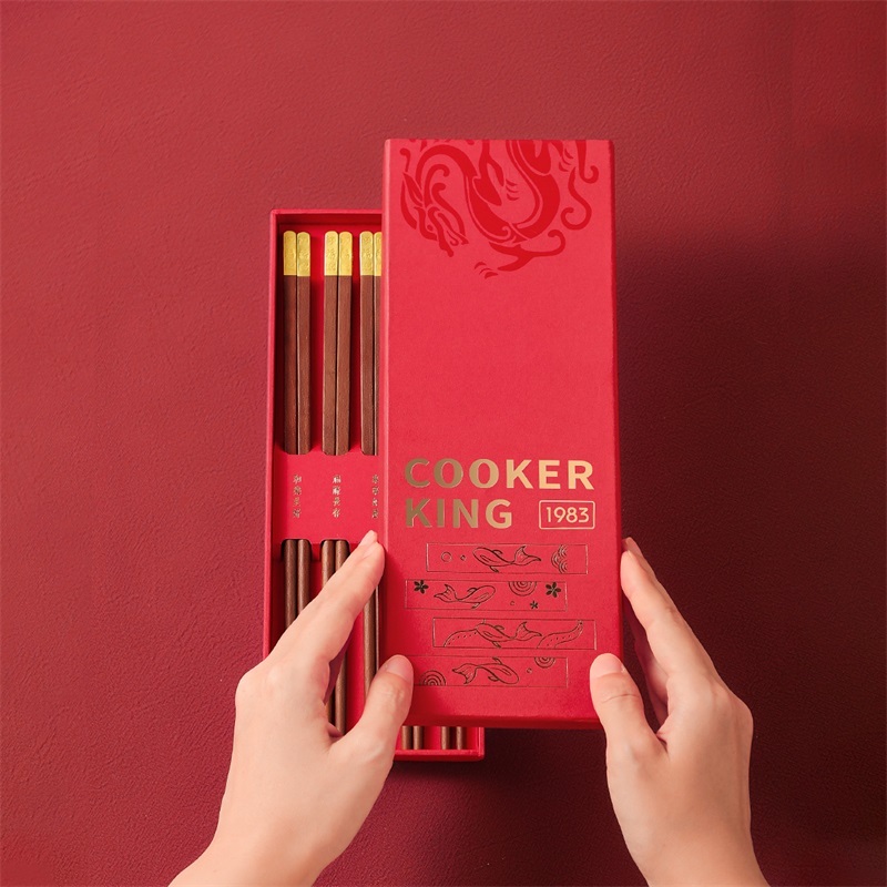 炊大皇魚躍龍門紅檀木5雙裝KZ01HLH