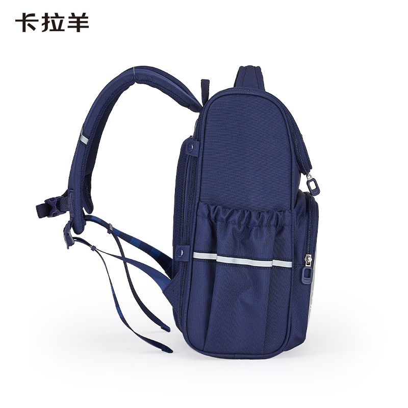 卡拉羊減負(fù)護(hù)脊超輕大嘴書包1-6年級TX2201藏青